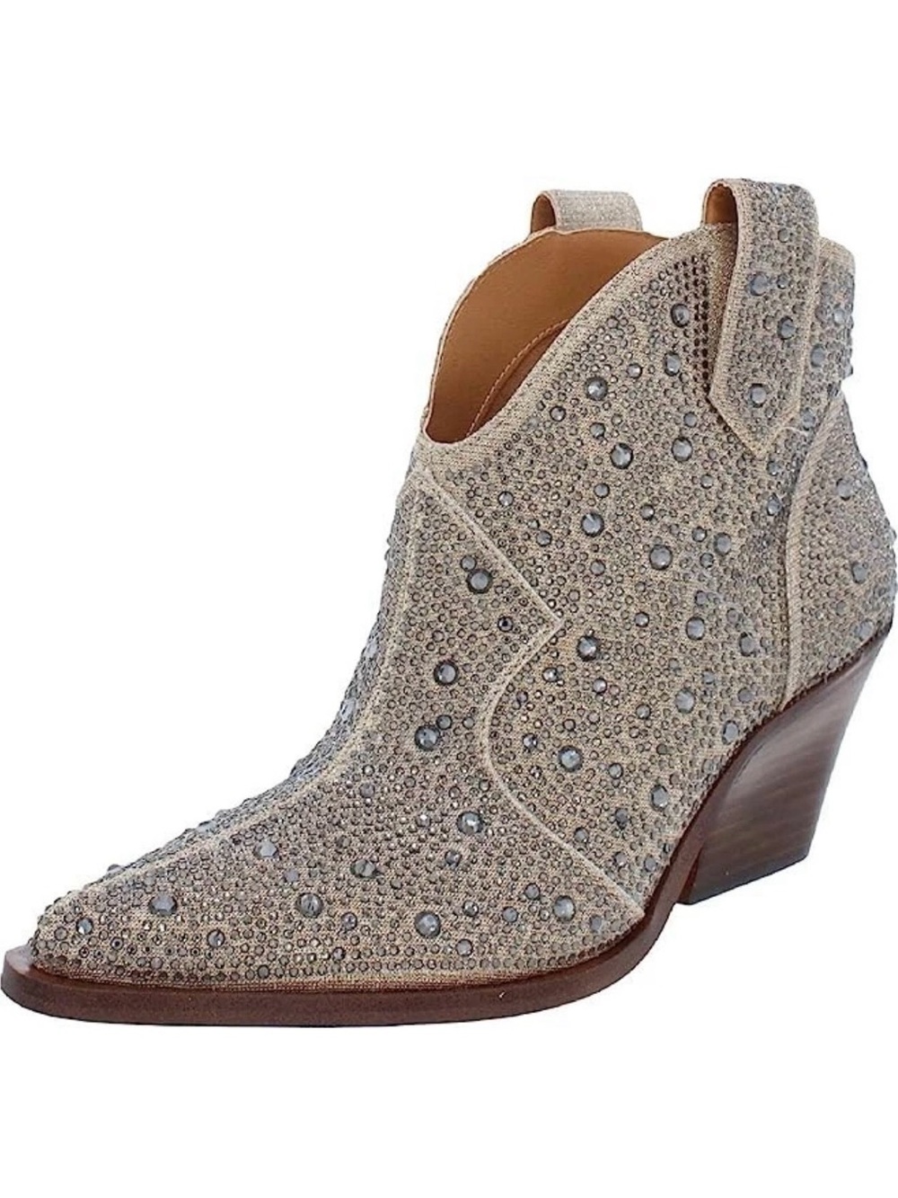 Brand new Jessica Simpson Taupe rhinestone Western Ankle Boot 9